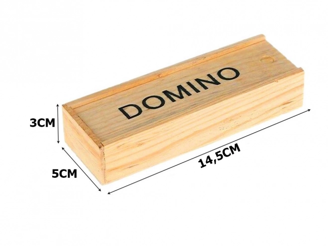 Holzdomino im Kasten