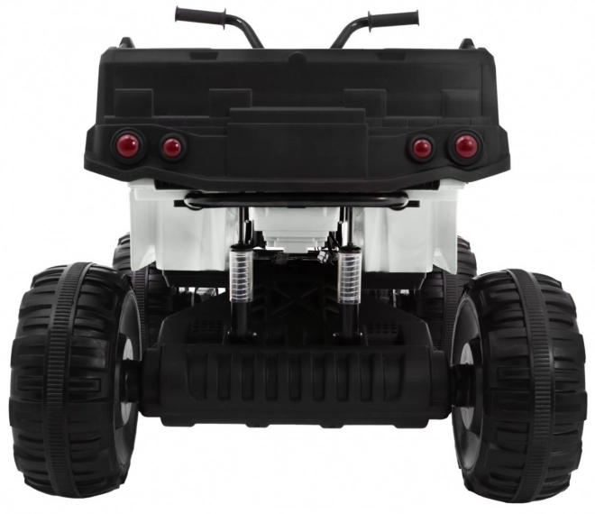 XL Quad auf Batterie für Kinder weiß + 4x4 Antrieb + Gepäckträger + langsamer Start + EVA + LED Audio