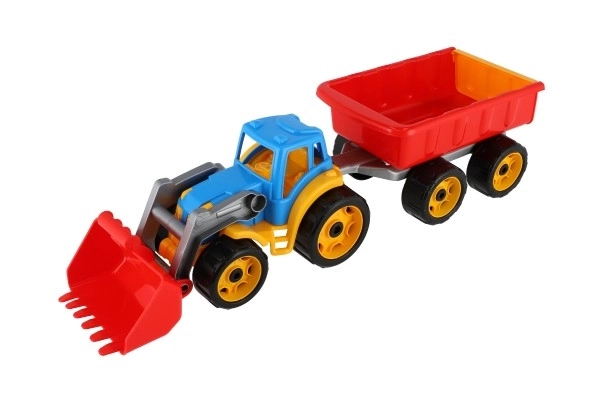 Bunter Traktor mit Anhänger und Schaufel für Kinder