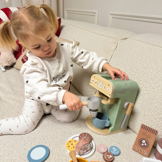 Woopie Green Holzspielküche Barista-Set für Kinder