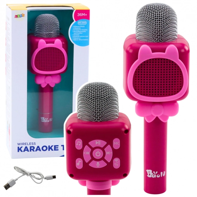 Drahtloses Bluetooth Karaoke-Mikrofon Rosa