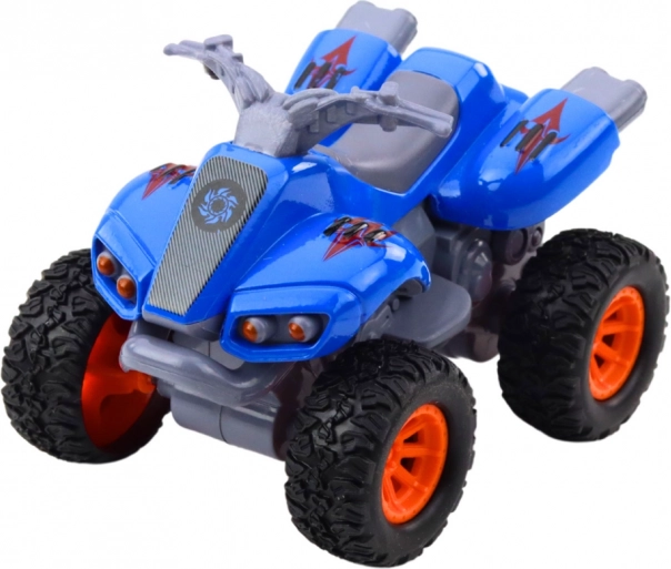 Quad mit Antrieb, Gummiräder und Metallkarosserie