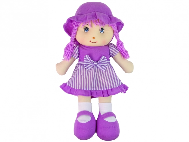 Stoffpuppe Kuschelpuppe Lila Gestreift 50 cm