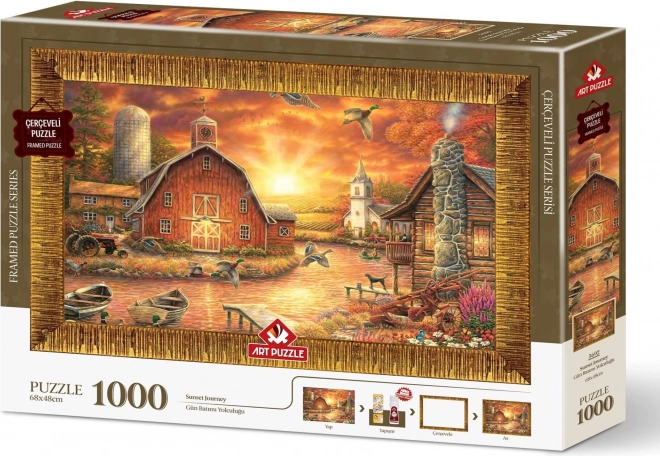 ART PUZZLE Puzzle mit Rahmen und Kleber 3in1 1000 Teile – Hinter der Sonne