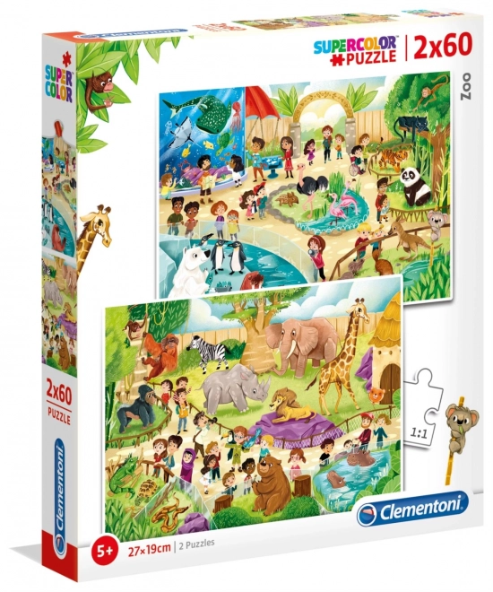 Zoo-Puzzle Set für Kinder 2x60 Teile