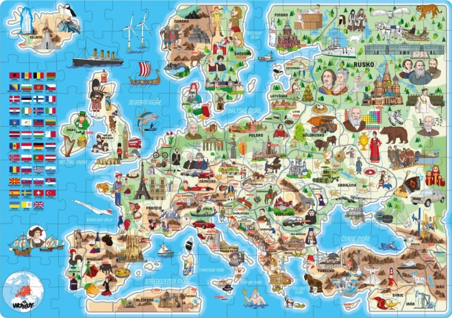 Beliebtes Puzzle Europakarte 160 Teile