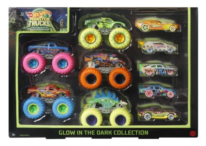 Hot Wheels Monster Trucks 1:64 leuchtend im Dunkeln 10er-Pack