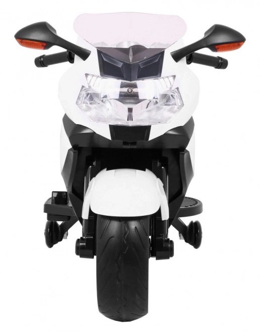BMW K1300S Kinder Motorrad mit Batterie weiß + Stützräder + Geräusche Lichter + langsamer Start