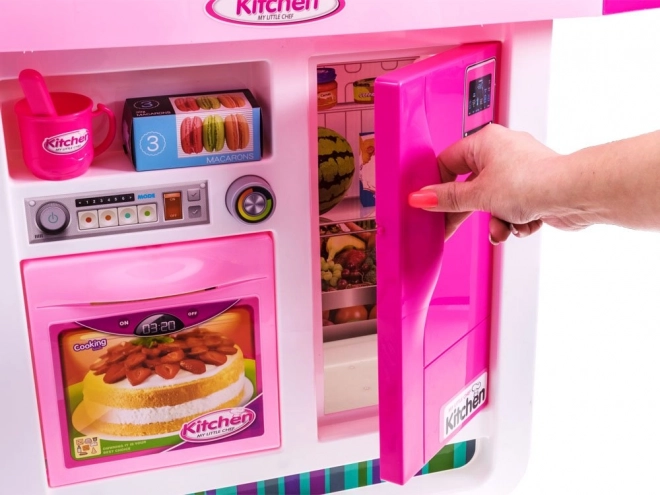 Interaktive Kinderküche mit Kühlschrank – rosa