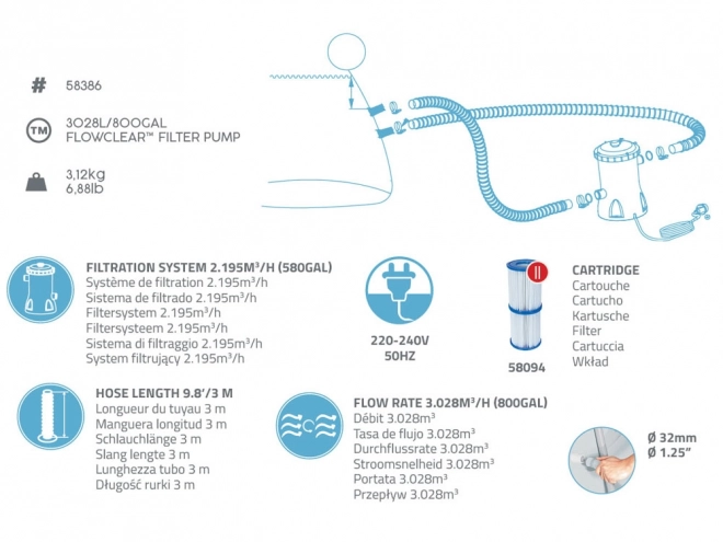 Bestway Flowclear Filterpumpe für Pools