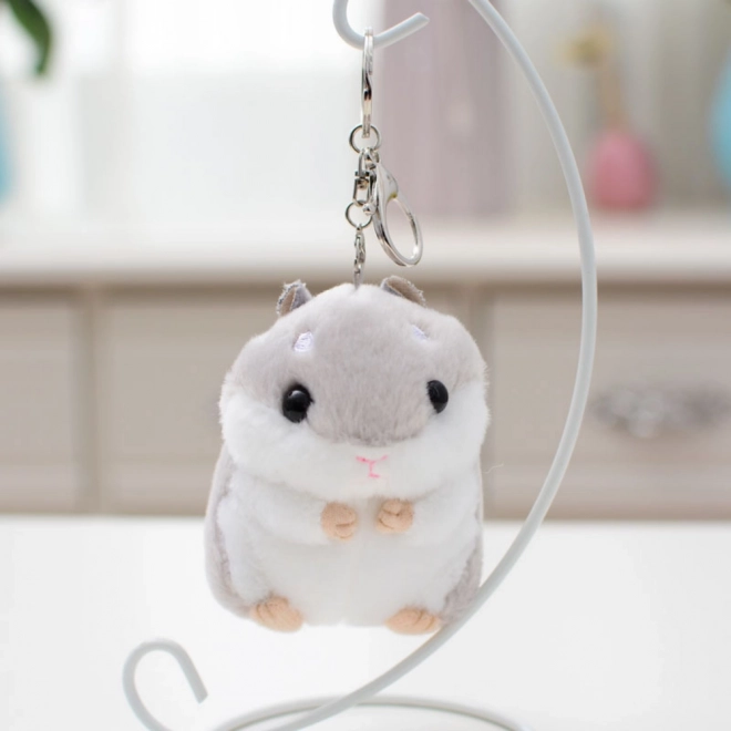 Plüsch Hamster Schlüsselanhänger Grau 10 cm
