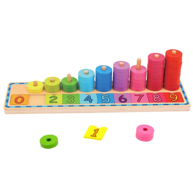 Holzpuzzle Farben und Zahlen lernen Montessori