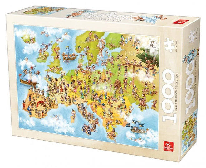 Puzzle Zeichnung Europa Karte 1000 Teile