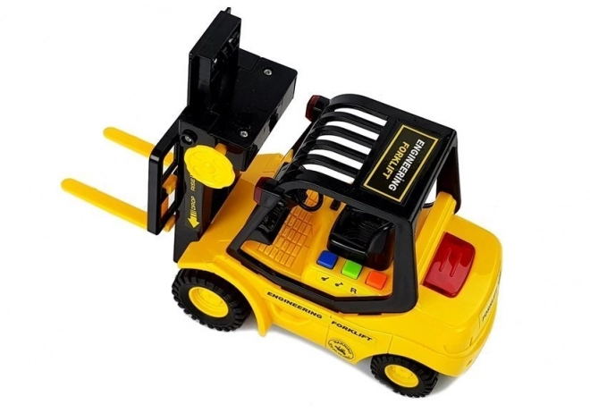 Spielzeug-Gabelstapler mit Rückziehmechanismus
