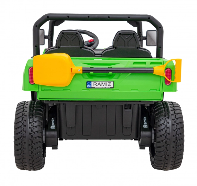 Auto Pick-Up Speed 900 pro Kinder Grün + 4x4 Antrieb + bewegliche Pumpe + Kofferraum + Fernsteuerung + Schaufel + LED Audio