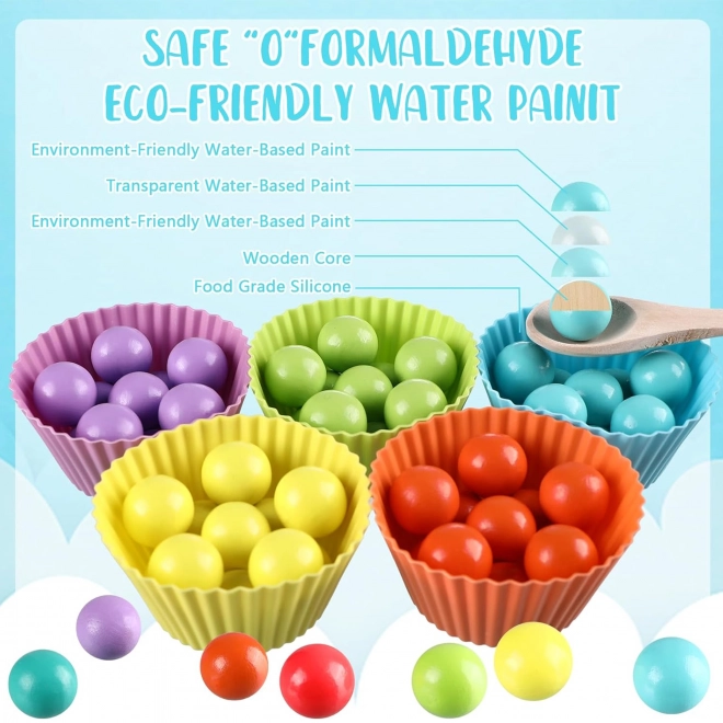 Bunte Kugeln Montessori Mosaiksortierbrett