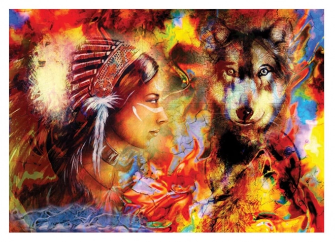 Puzzle Mädchen und Wolf 1500 Teile