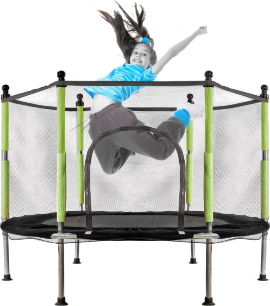 Garten-Trampolin für Kinder mit Netz grün 140 cm