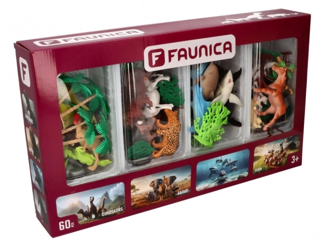 Mega Set Faunica Animal Planet: Dinosaurier, Safari, Ozean, Bauernhof