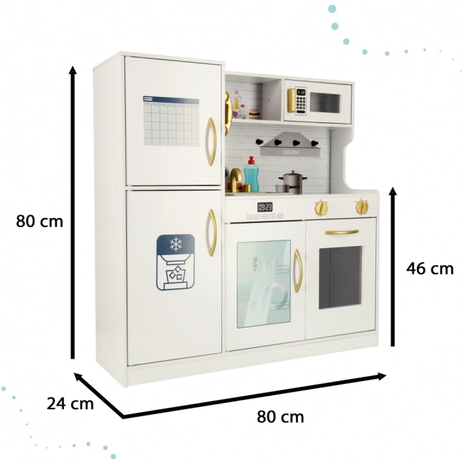 Kinderküche Holz mit Kühlschrank und LED-Licht