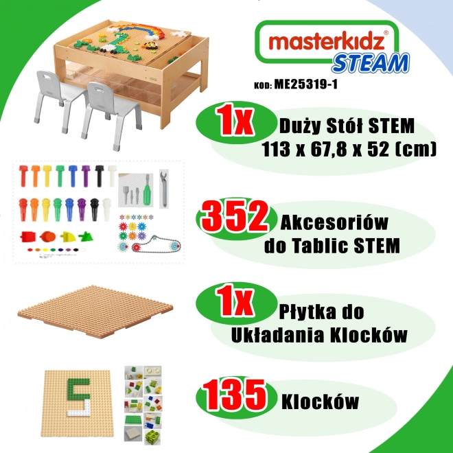 Masterkidz Holz-Bildungstisch mit Zubehör STEM Wall