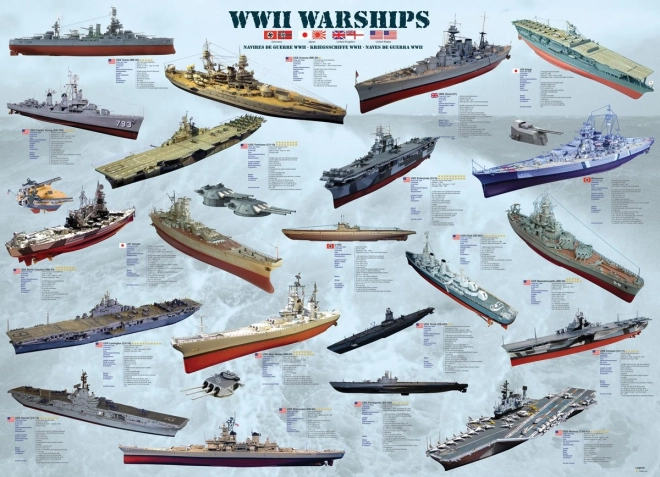 Puzzle EUROGRAPHICS Kriegsschiffe des Zweiten Weltkriegs 1000 Teile