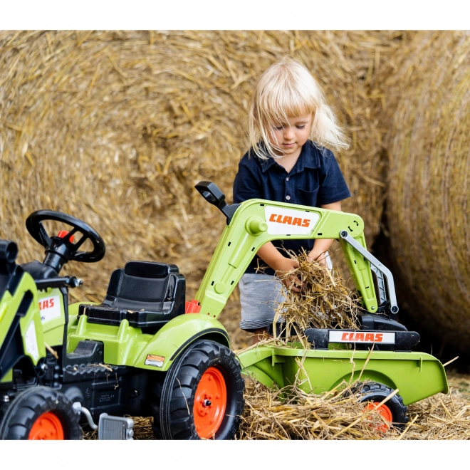 Schlepper Claas Arion mit Lader, Bagger und Anhänger