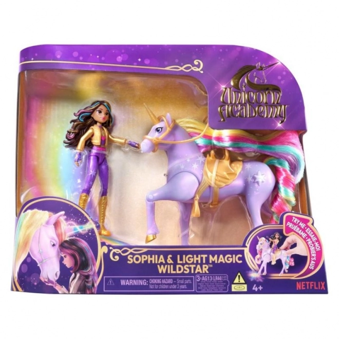 Unicorn Academy Leuchtender Einhorn und Figur 11 cm Sophia & Wildstar