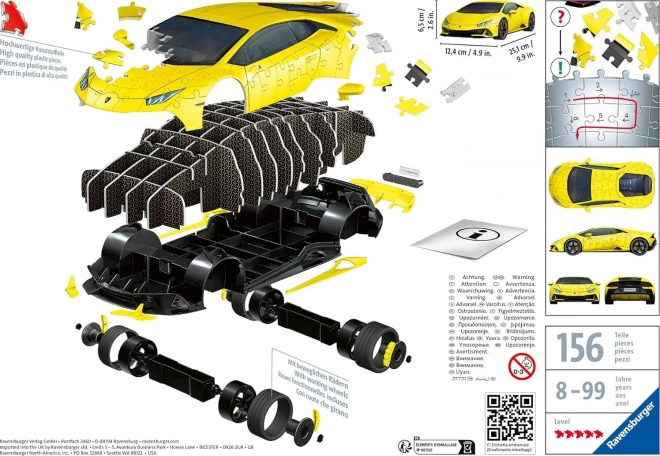 Lamborghini Huracán Evo 3D Puzzle, Gelb