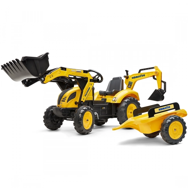 Trettraktor Komatsu mit vorderem und hinterem Löffel und Walze