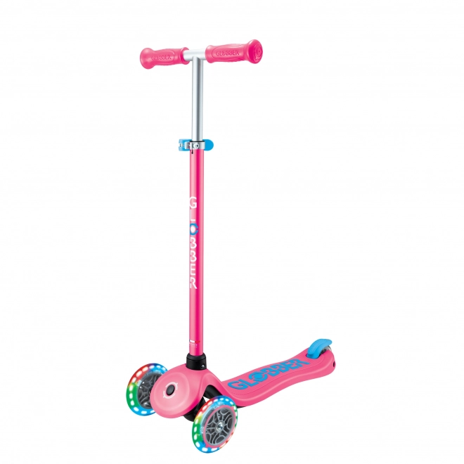 Leuchtende Globber Kinder-Dreirad-Roller - Primo Plus Lights V2 Fuchsia Pink