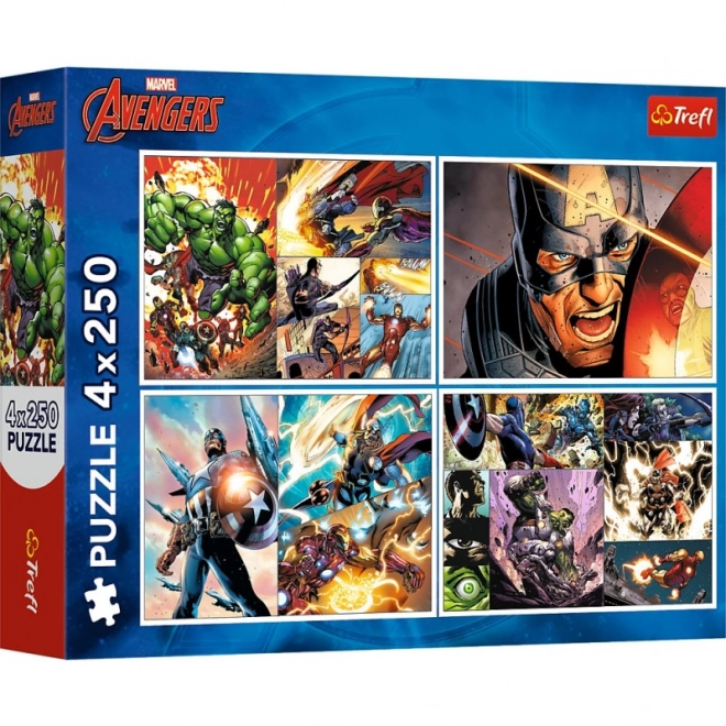 Avengers Heldenhafte Tage Puzzle Set (4x250 Teile)