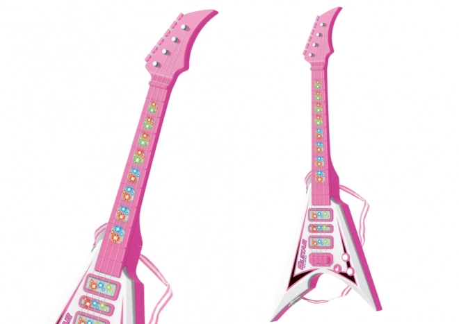 Elektrische Kindergitarre mit Lichtern und Melodien Pink