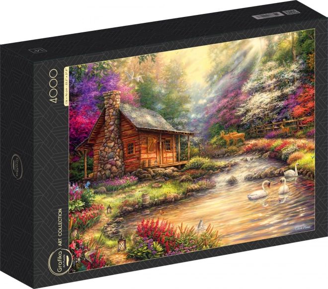 Grafika Puzzle Rückzugsort am Bachufer 4000 Teile