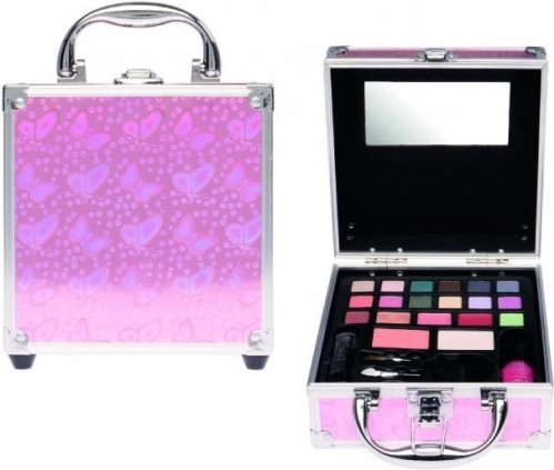 Kosmetikkoffer mit Schmetterlingen – kleines tragbares Make-up-Set für Mädchen