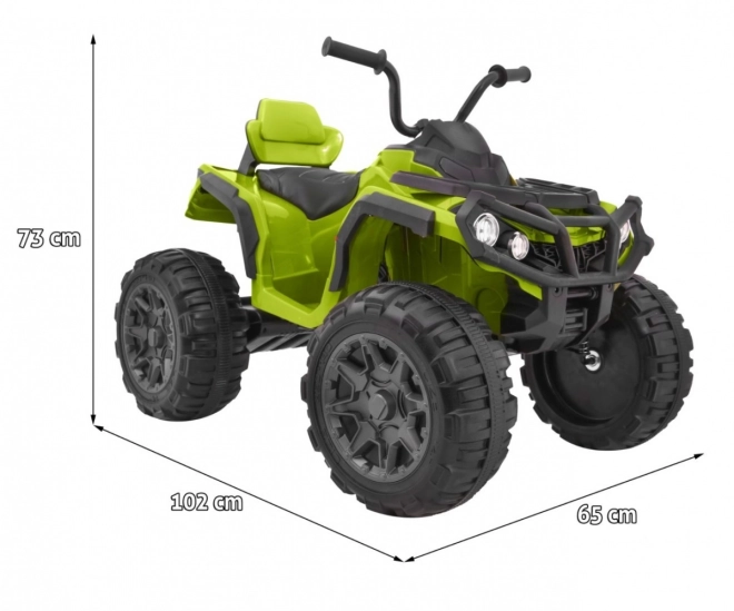 Kinder-Batterie-Quad grün + EVA-Räder + MP3-Radio + LED + langsamer Start