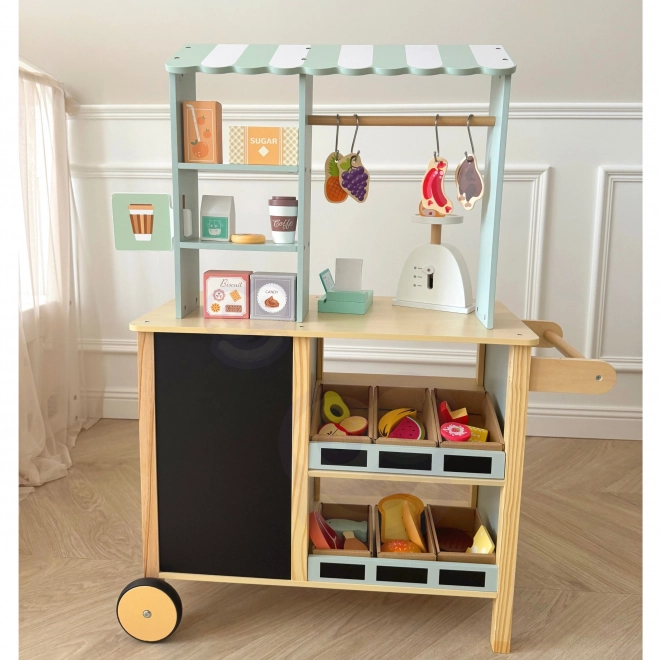 Woopie Green großer multifunktionaler Holzladen Food Truck Set