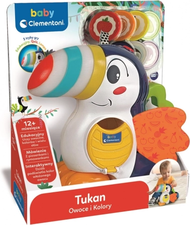 Interaktiver Tukan Adrian – Lernen von Obst und Farben, Jeton-Sorter, CZ/SK-Version von Clementoni