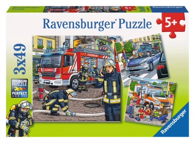 Rettungsfahrzeuge Puzzle 3x49 Teile