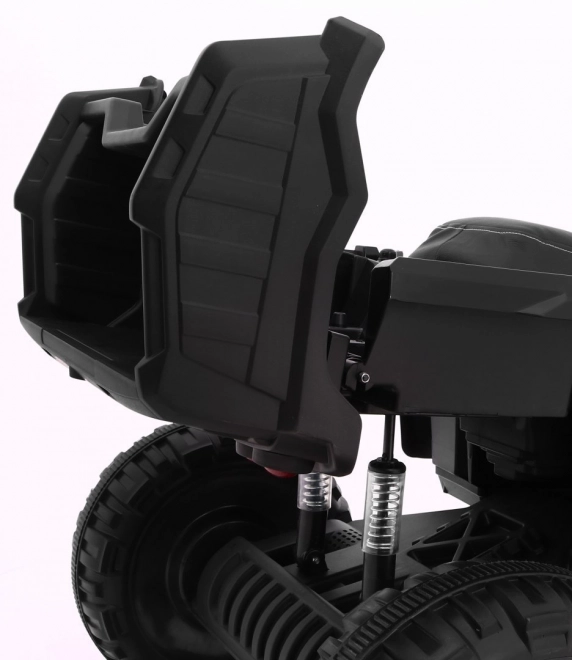 Quadro XL ATV 2,4GHz mit Batterie für Kinder schwarz/grün + Fernsteuerung + Allradantrieb 4x4 + Gepäckträger + langsame Beschleunigung + EVA + LED Audio