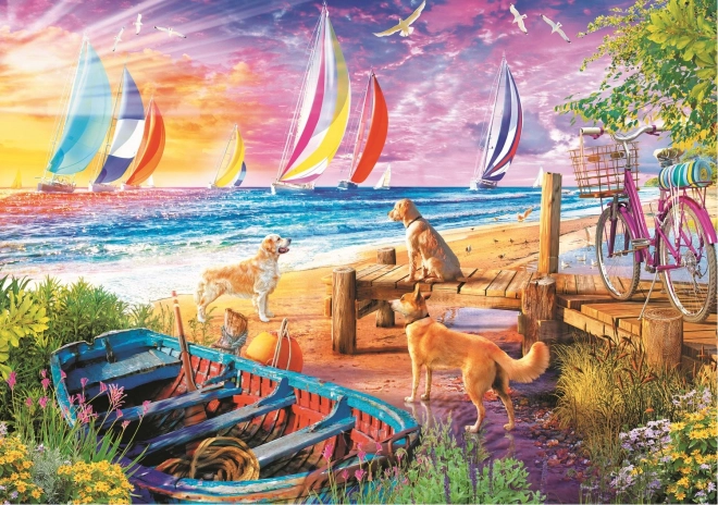 Puzzle Segelboote Aussicht 1000 Teile