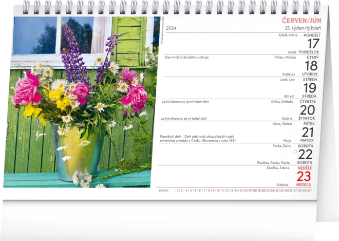 Tischkalender Blumenarrangements 2024