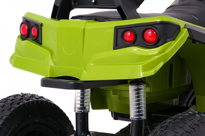 Kinder-Batterie-ATV Air Quad Grün + aufblasbare Räder + Radio MP3 + langsamer Start