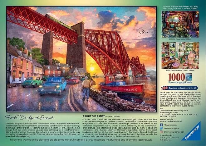Puzzle 1000 Stück Brücke beim Sonnenaufgang