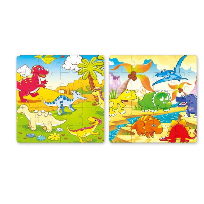 Zwei Puzzleszenen in einem Buch