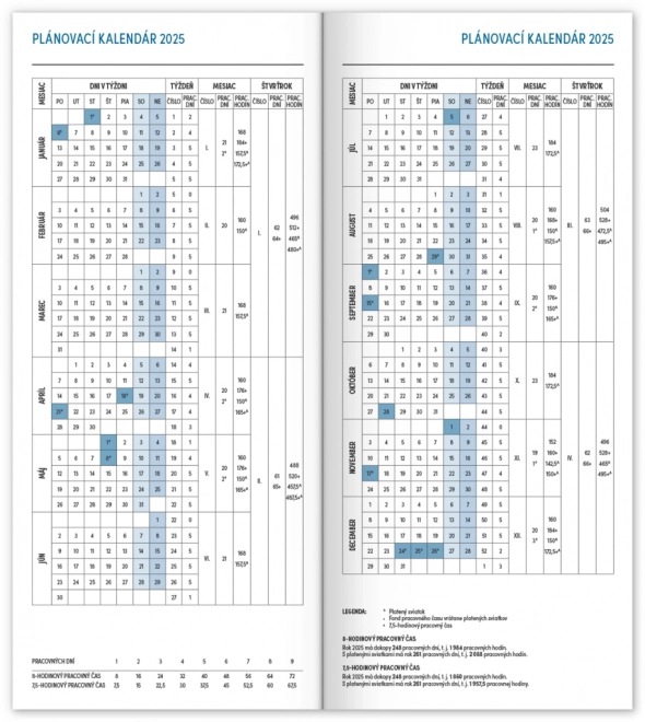 Notizbuch Blau 2025 Monatlich