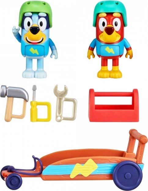 Bluey Gokart Figuren Set mit 2 Hundefiguren
