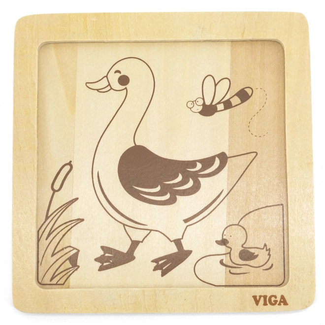Viga lernpuzzle mit Ente aus Holz