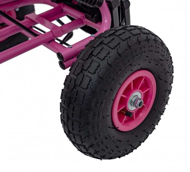 Kinder-Tret-Go-Kart Pink mit Luftreifen und Handbremse