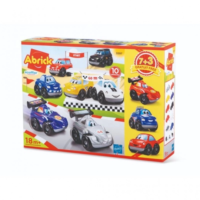 Abrick Set mit 10 Spielzeugautos